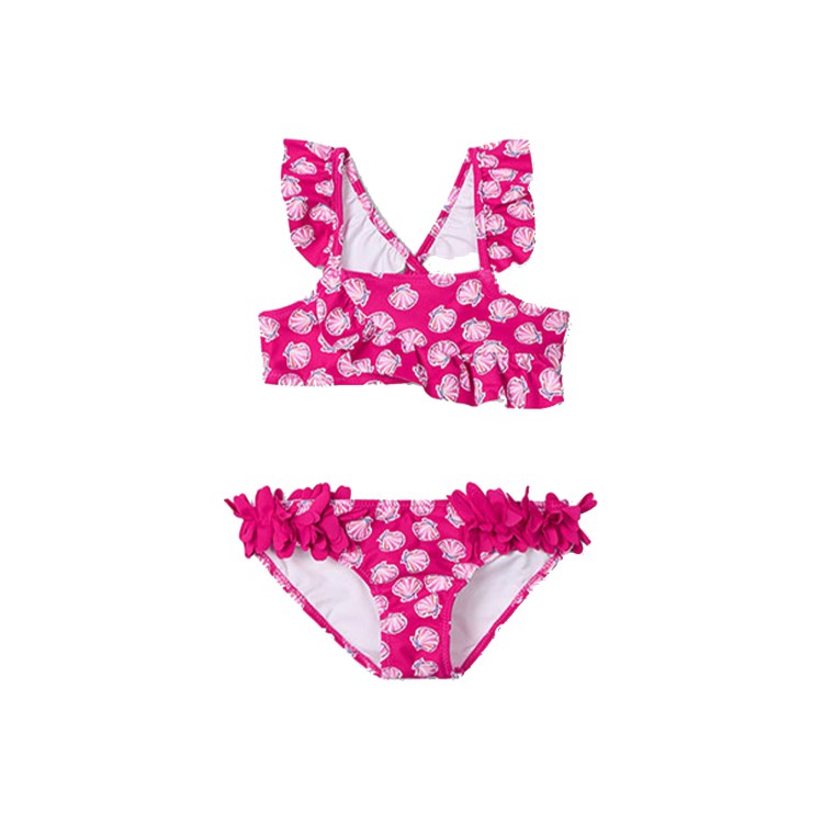 MAYORAL Costume due pezzi fucsia stampato bambina