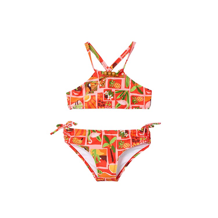 MAYORAL Costume due pezzi arancione con perline bambina