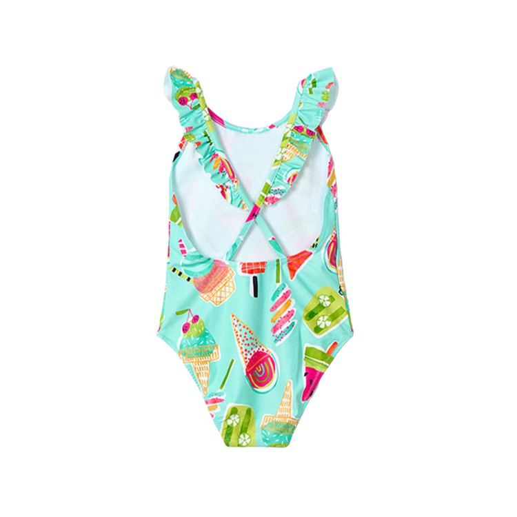 MAYORAL Costume intero turchese stampato bambina