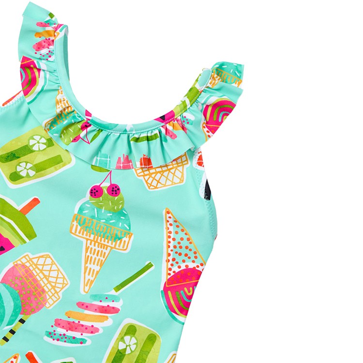 MAYORAL Costume intero turchese stampato bambina