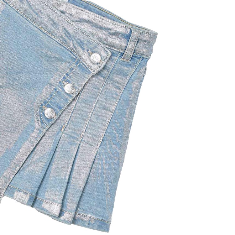MAYORAL Gonna asimmetrica in denim metallizzato bambina