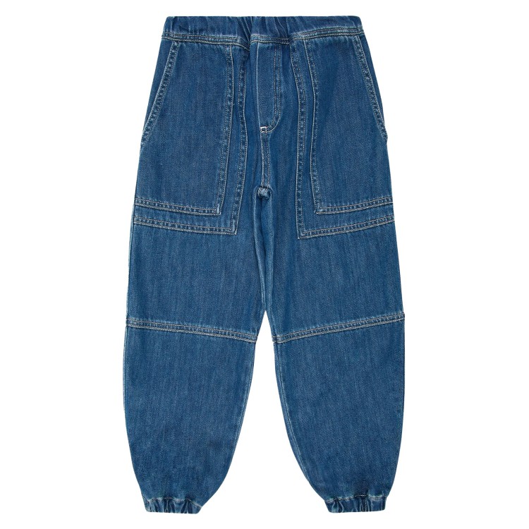 EMPORIO ARMANI Jeans denim di puro cotone blu bambino
