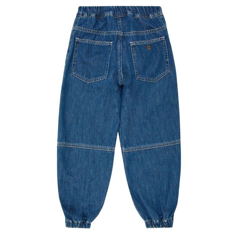 EMPORIO ARMANI Jeans denim di puro cotone blu bambino