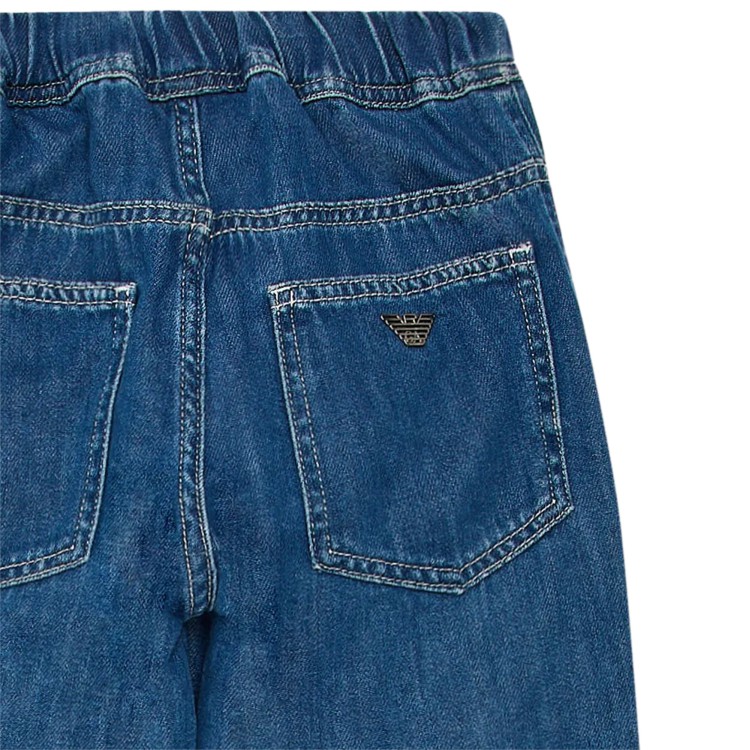 EMPORIO ARMANI Jeans denim di puro cotone blu bambino