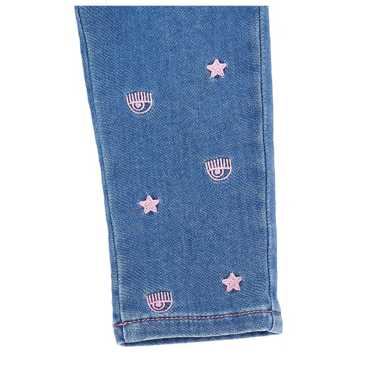 CHIARA FERRAGNI JEANS LOGOMANIA ALL OVER.Stone Bleach