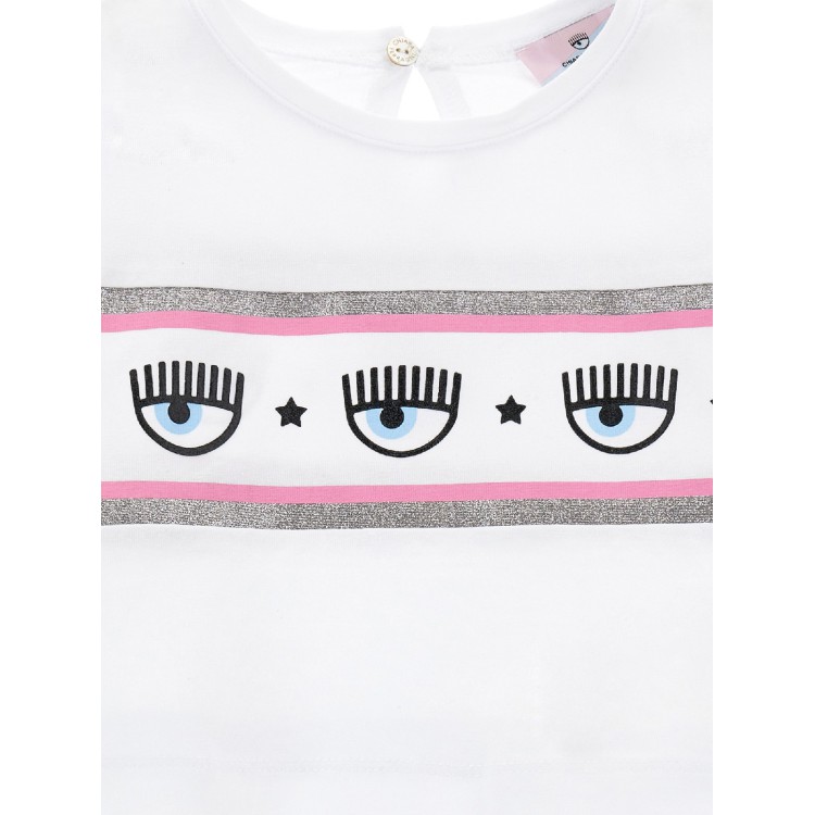 CHIARA FERRAGNI T-shirt bianca neonata