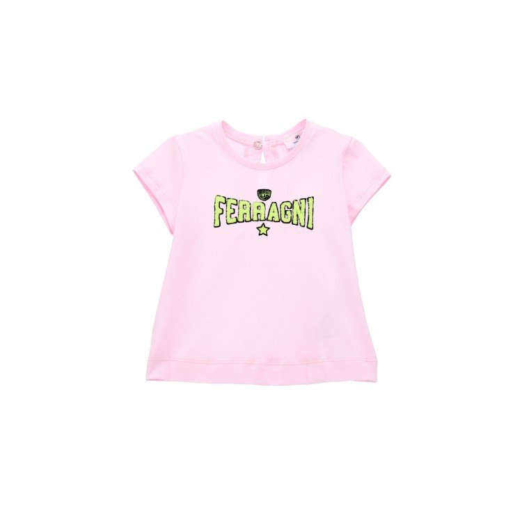 CHIARA FERRAGNI T-shirt rosa neonata