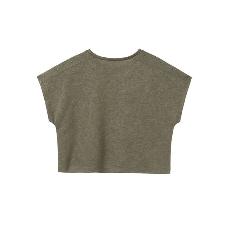 MAYORAL T-shirt verde scuro cropped bambina