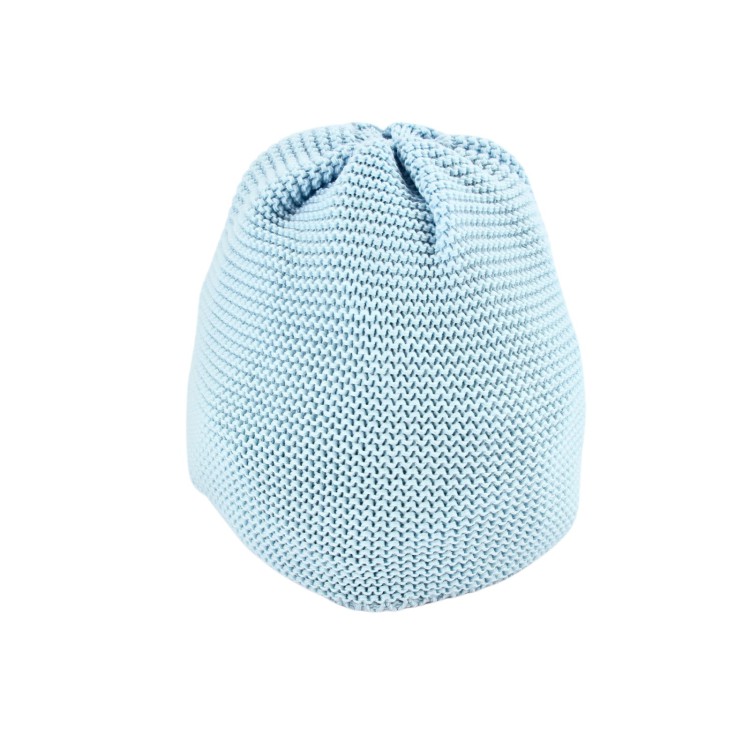 LITTLE BEAR Cappellino in cotone maglia riso celeste neonato