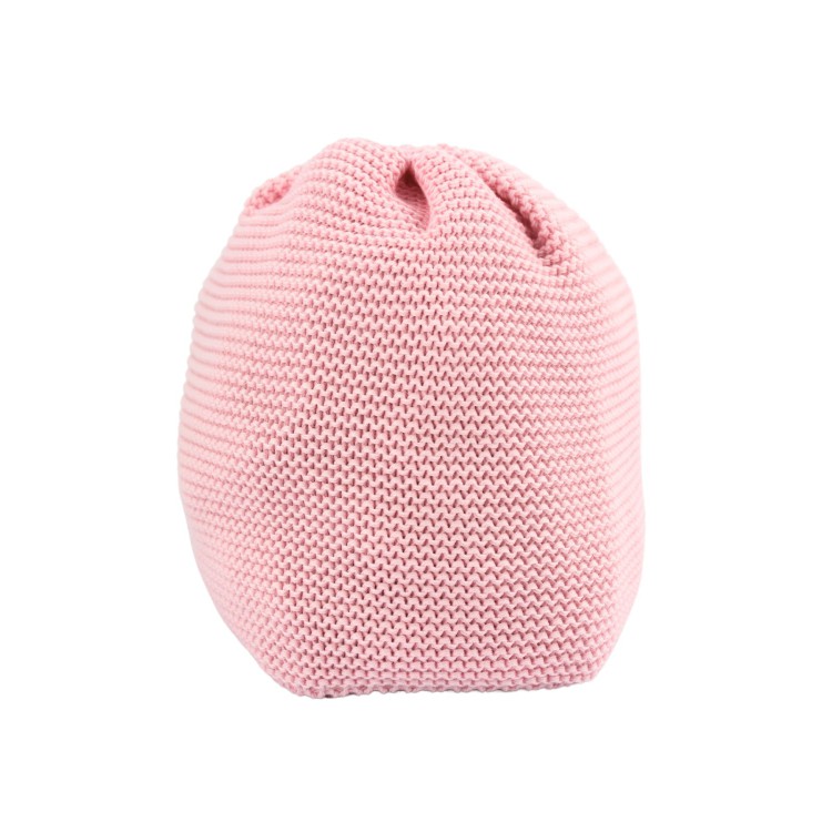 LITTLE BEAR Cappellino rosa in cotone maglia riso neonata