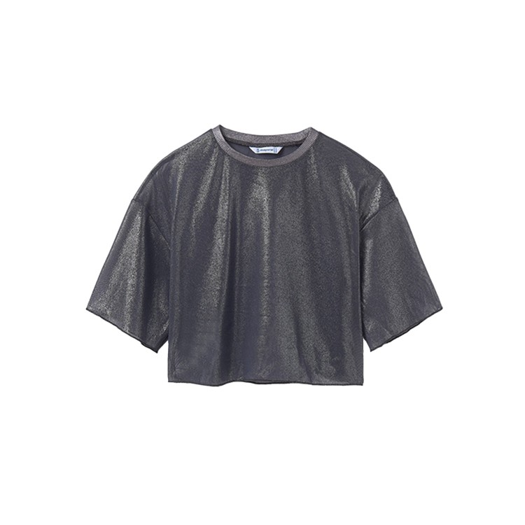 MAYORAL Set antracite top e t-shirt spalmata bambina