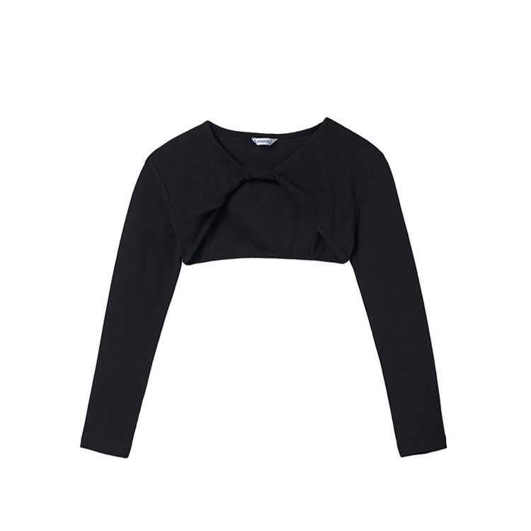 MAYORAL Completo nero top e cardigan bolero bambina