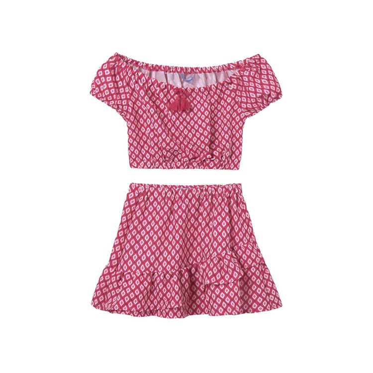 MAYORAL Completo fucsia top e gonna bambina