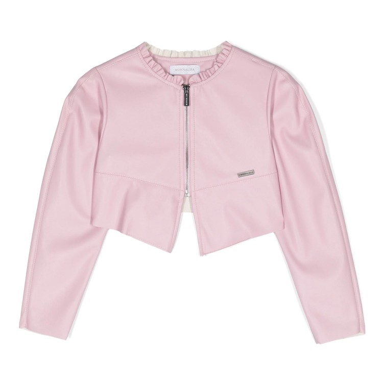 MONNALISA Giubbotto sfoderato in ecopelle rosa per bambina