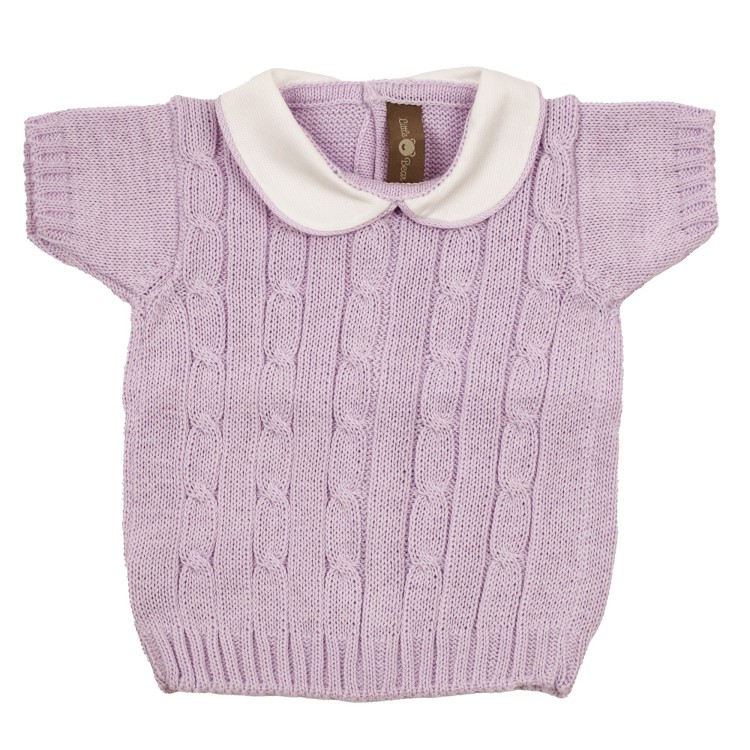 LITTLE BEAR Maglia maglia in filo cotone intrecciata glicine neonato