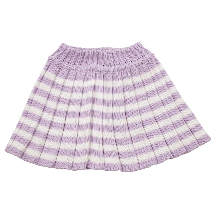 LITTLE BEAR Gonna plisse in cotone bianco glicine neonata