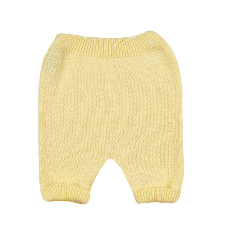 LITTLE BEAR Pantalone in filo di cotone giallo neonato