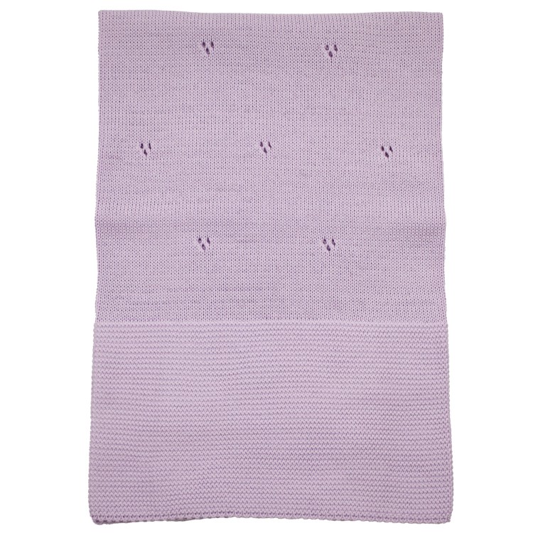 LITTLE BEAR Copertina in filo cotone lilla neonata