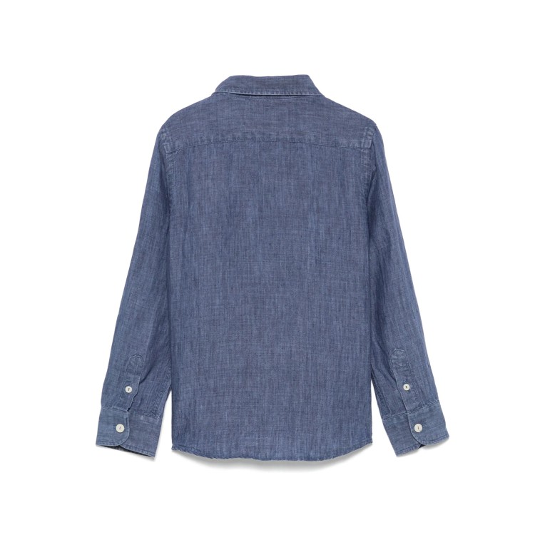 SAINT BARTH Camicia Agnes in lino denim dark bambino