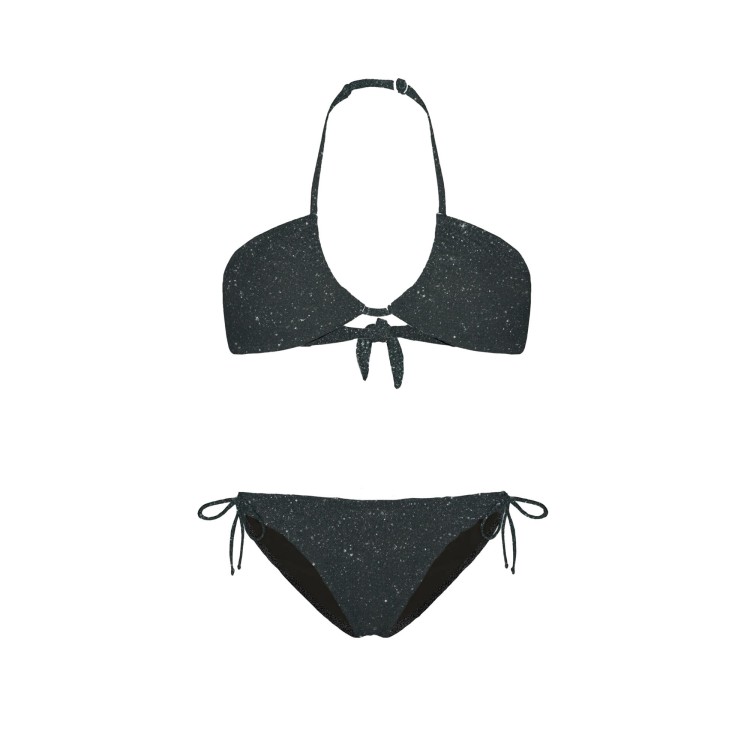 SAINT BARTH Bikini Aryanna nero lurex bambina