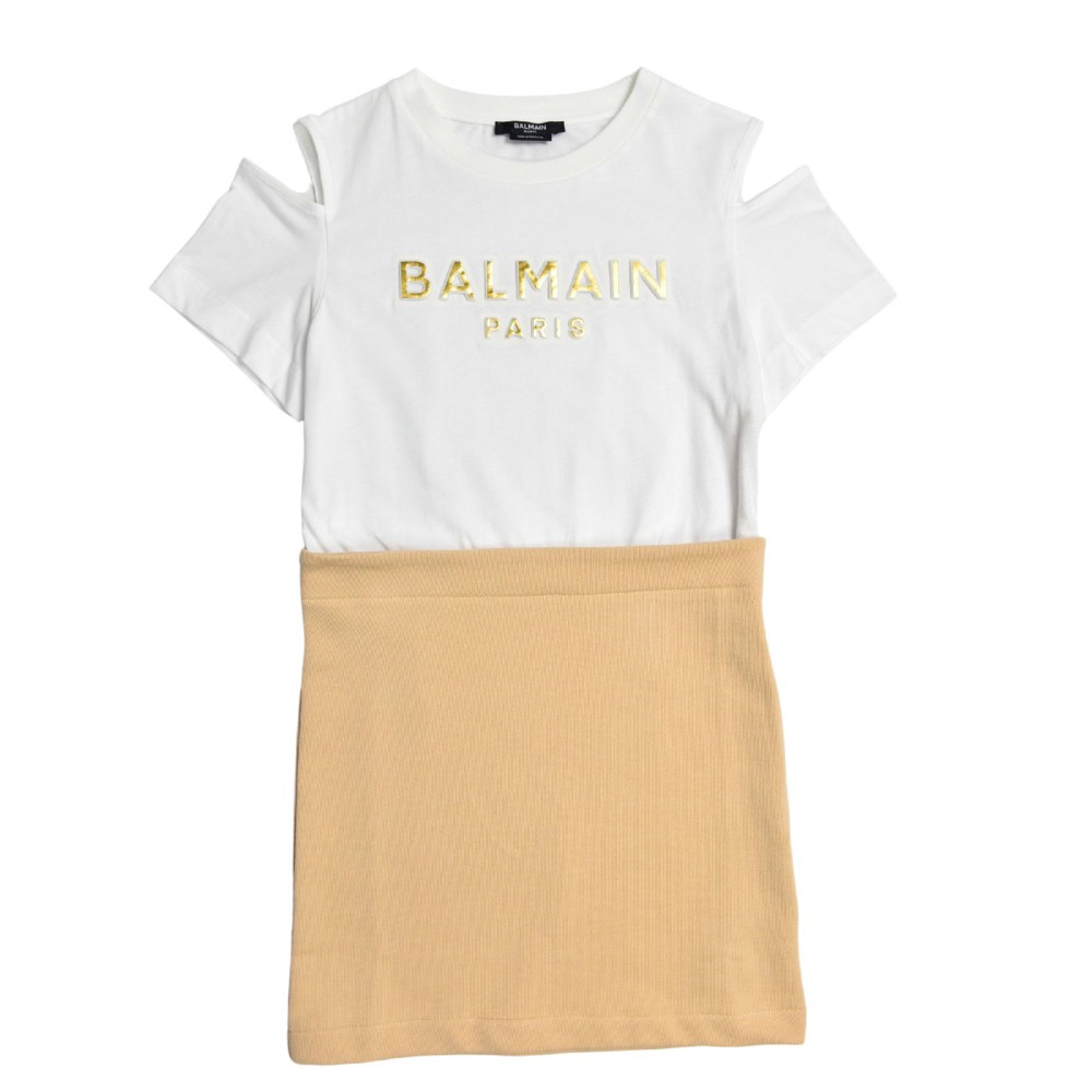 BALMAIN Abito bianco-beige...