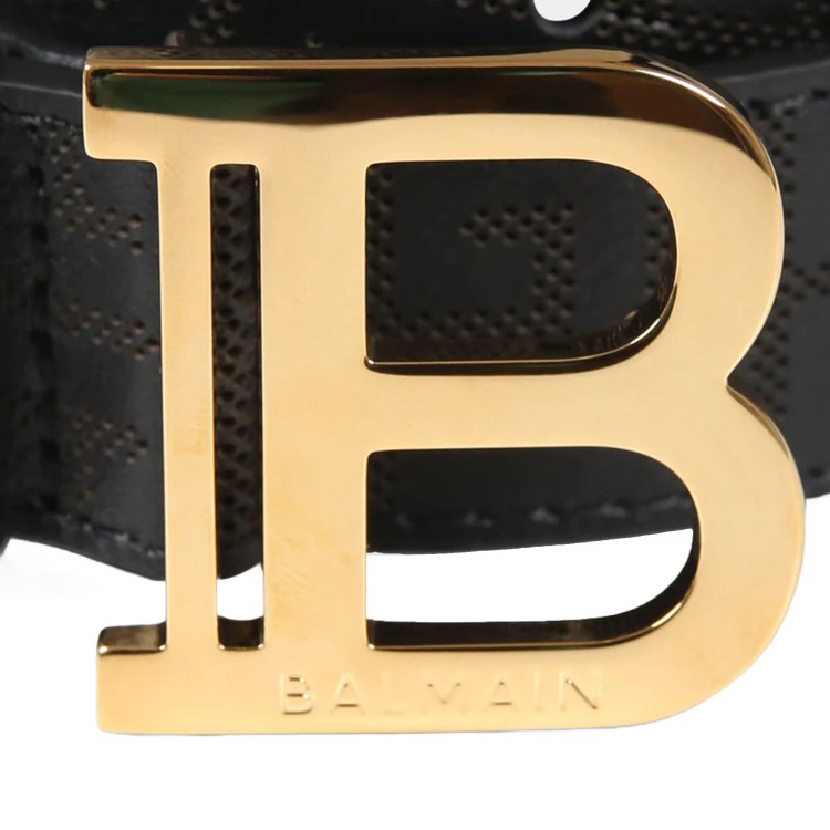 BALMAIN Cintura nera in pelle bambina