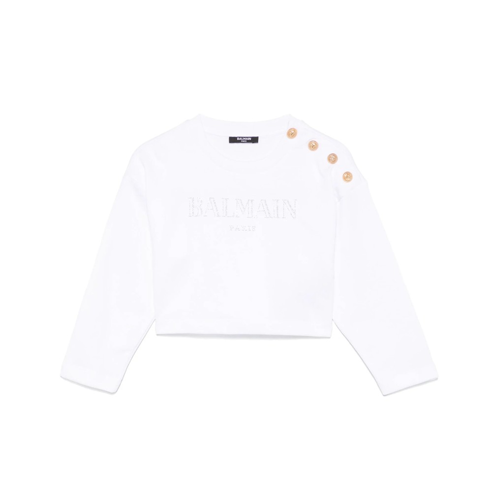 BALMAIN Felpa bianca...