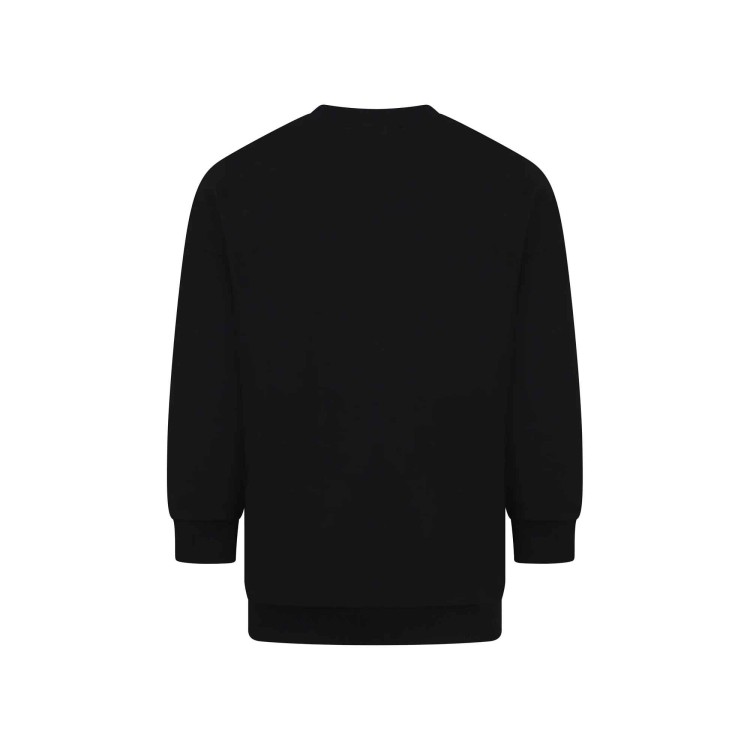 BALMAIN Felpa nera girocollo con stampa logo bambini