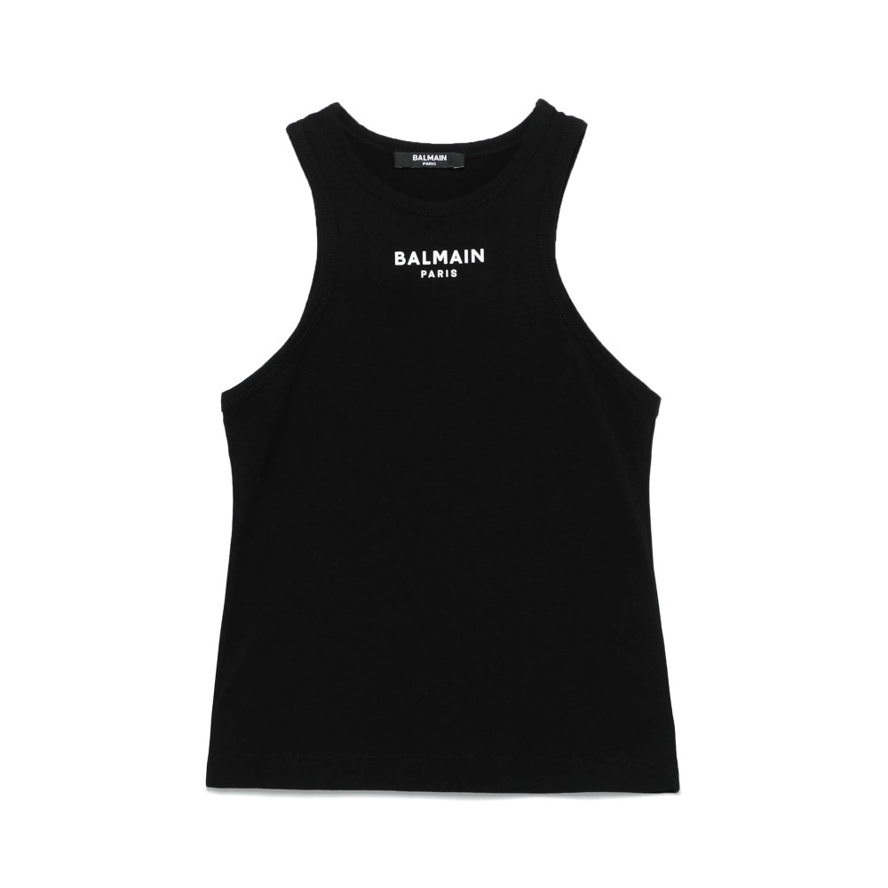 BALMAIN Canotta nera con...