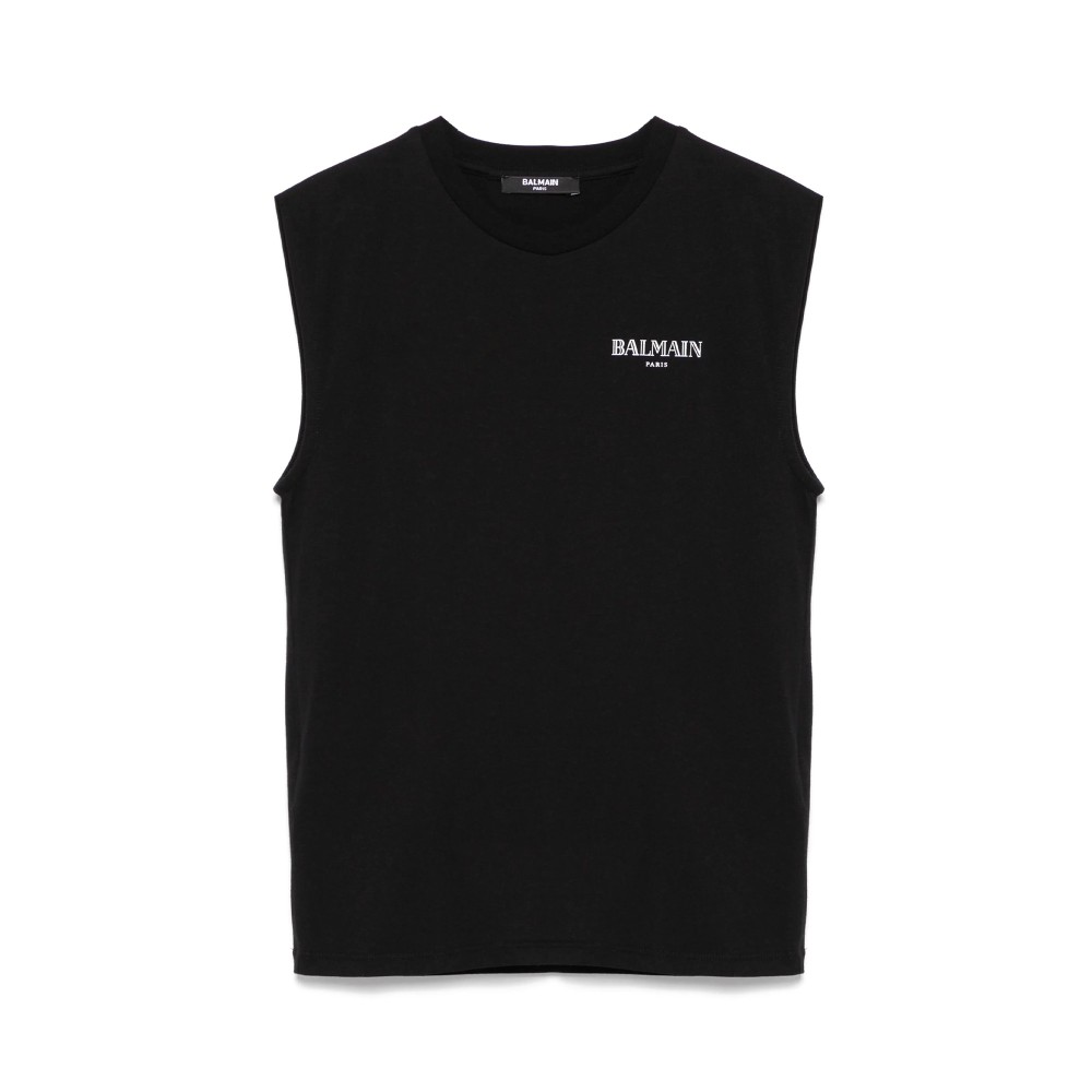 BALMAIN Canotta nera con...