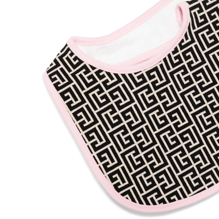 BALMAIN Set rosa tutina con cappello e bavetta neonata