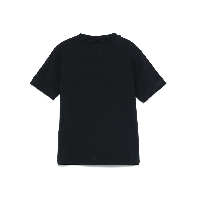 C.P. COMPANY T-shirt blu navy con logo stampato bambino