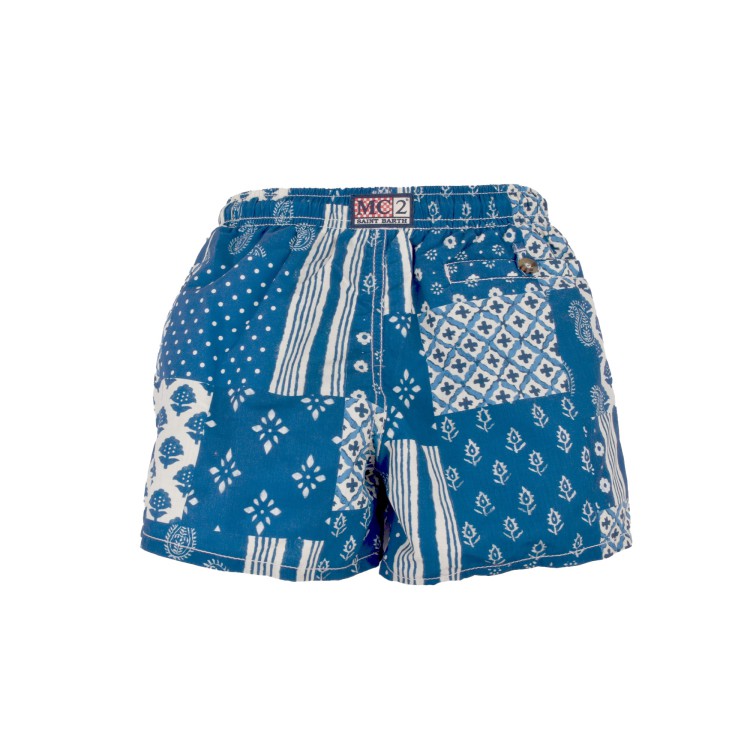 SAINT BARTH Costume azzurro patchwork bambino