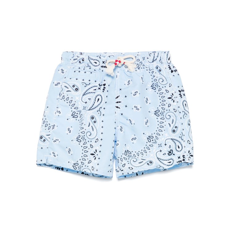 SAINT BARTH Costume celeste stampa bandana bambino