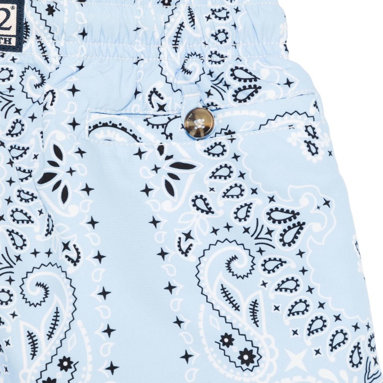 SAINT BARTH Costume celeste stampa bandana bambino