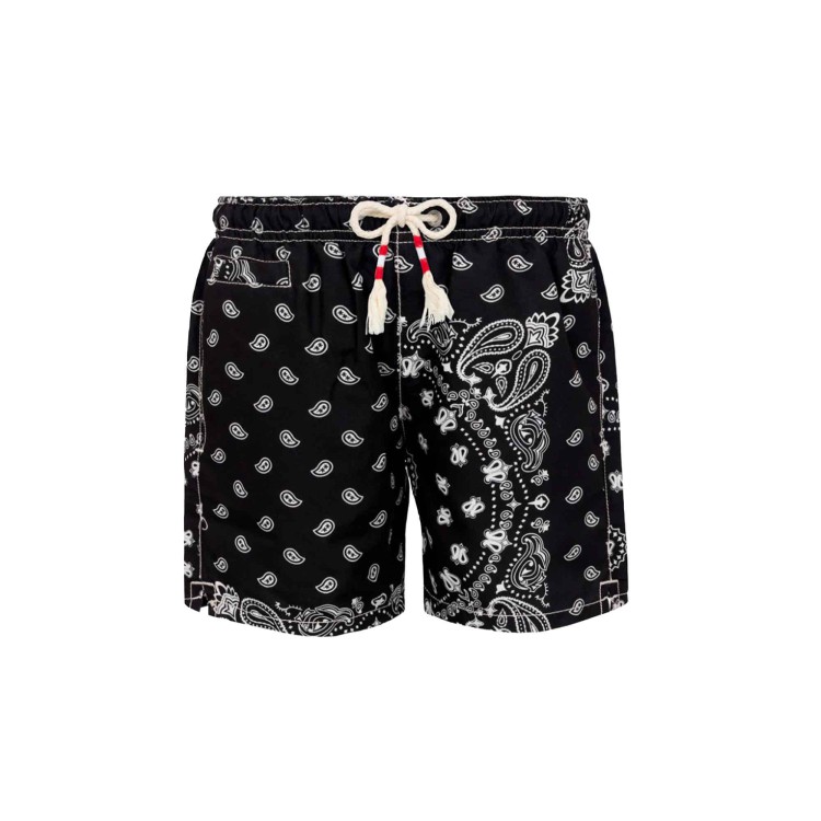 SAINT BARTH Costume nero stampa bandana bambino