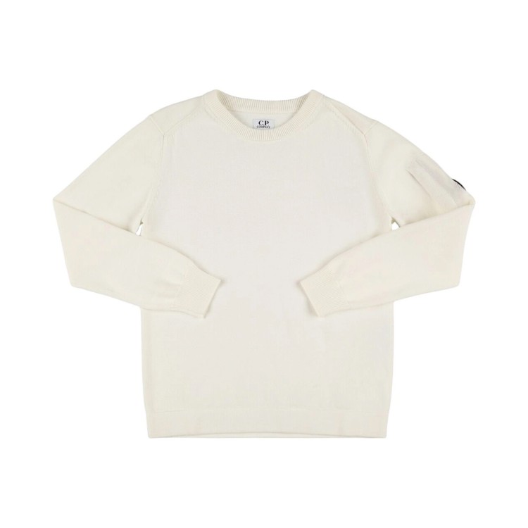 C.P. COMPANY Maglione bianco girocollo Lens bambini