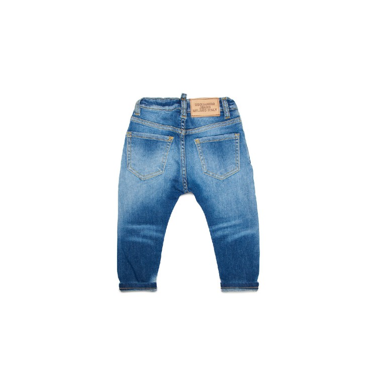 DSQUARED Jeans azzurri slavati neonato