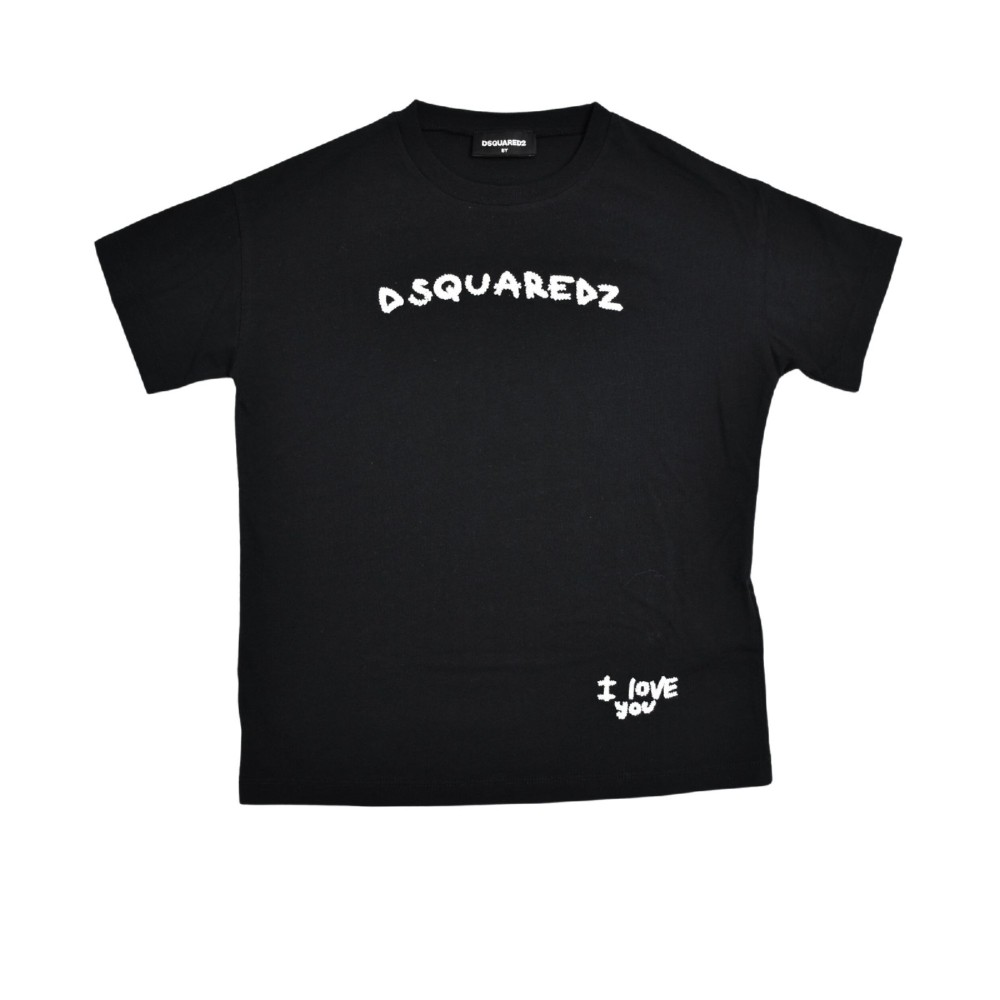 DSQUARED T-shirt nera bambina