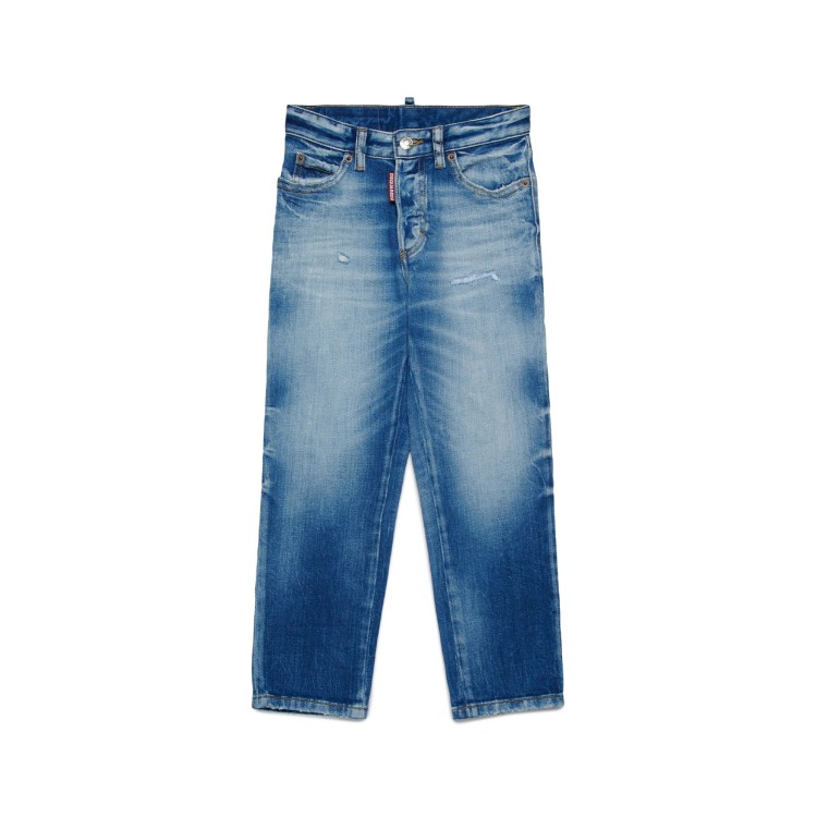 DSQUARED Jeans lavaggio medio con strappi bambini