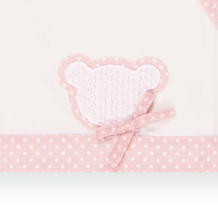 MARLU' Set lenzuolino con orsetto rosa neonata