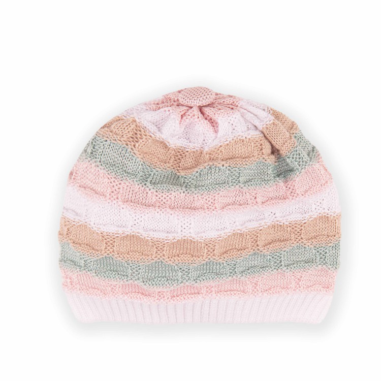 MARLU' Cappellino in filo di cotone multicolore neonata