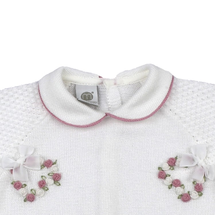 MARLU' Tutina bianca e melograno neonata