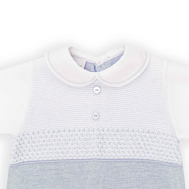 MARLU' Tutina bianca e celeste neonato