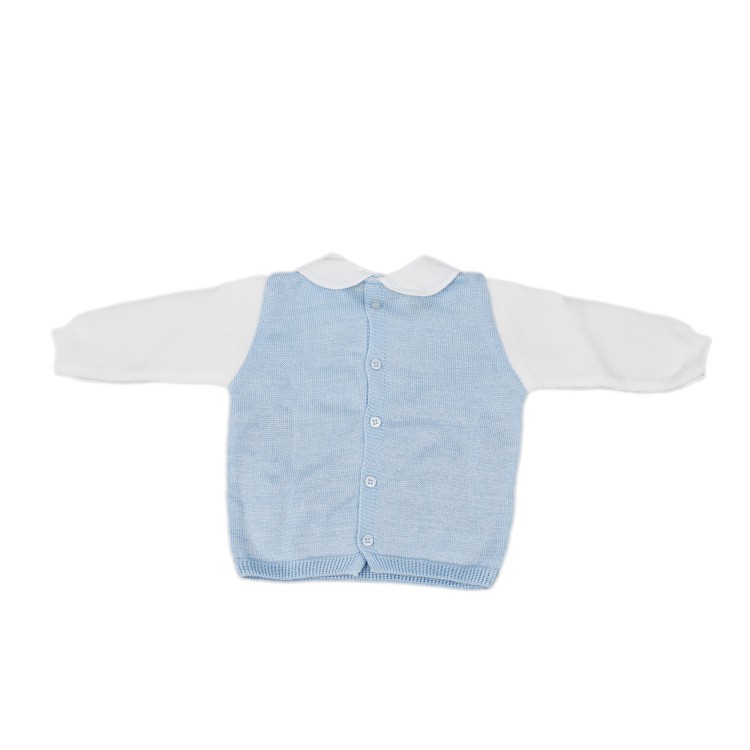 MARLU' Completo due pezzi celeste e bianco neonato