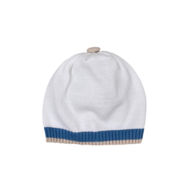 MARLU' Cappellino bianco e sabbia neonato