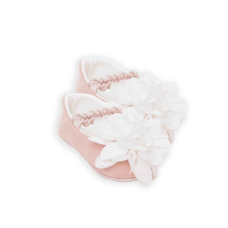 MARLU' Scarpine rosa eleganti in tessuto neonata