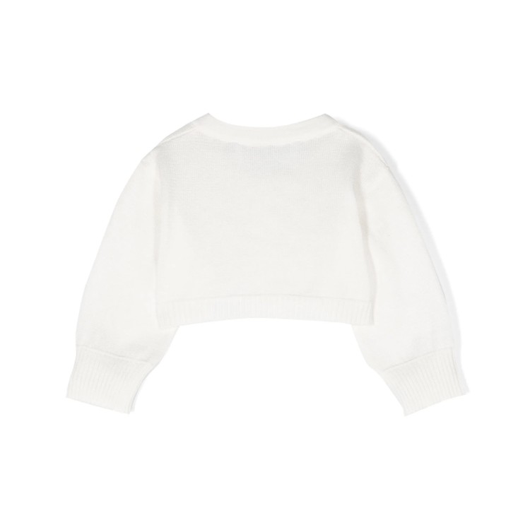 COLORI CHIARI Giacchino panna in filato di cotone neonata