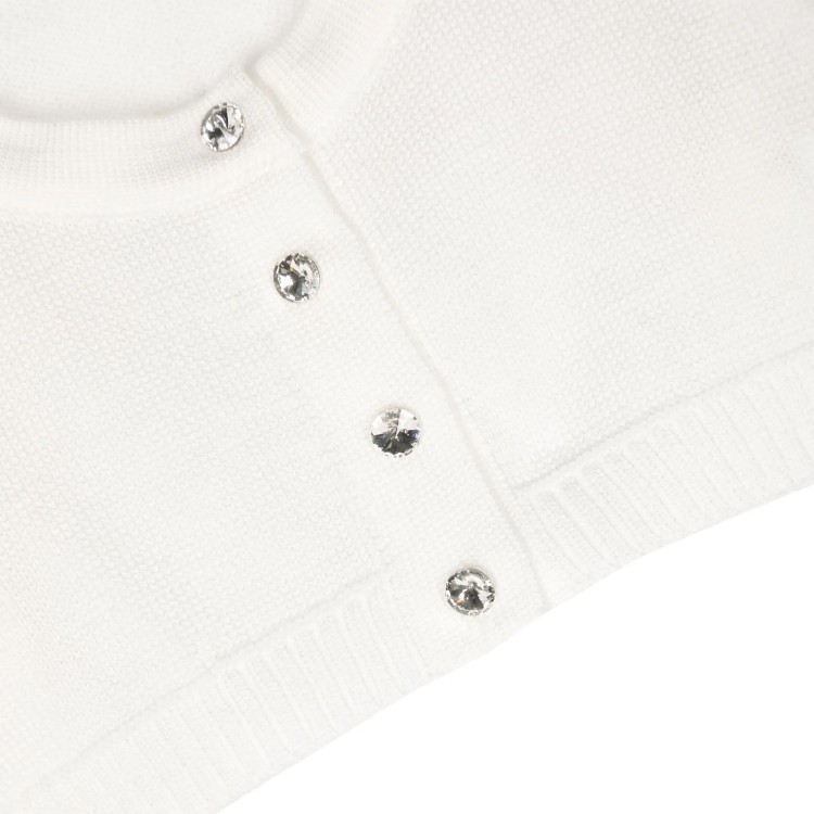 COLORI CHIARI Giacchino panna in filato di cotone neonata