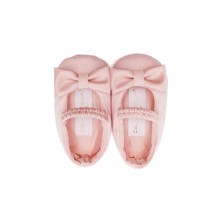 COLORI CHIARI Scarpine rosa con fiocco neonata